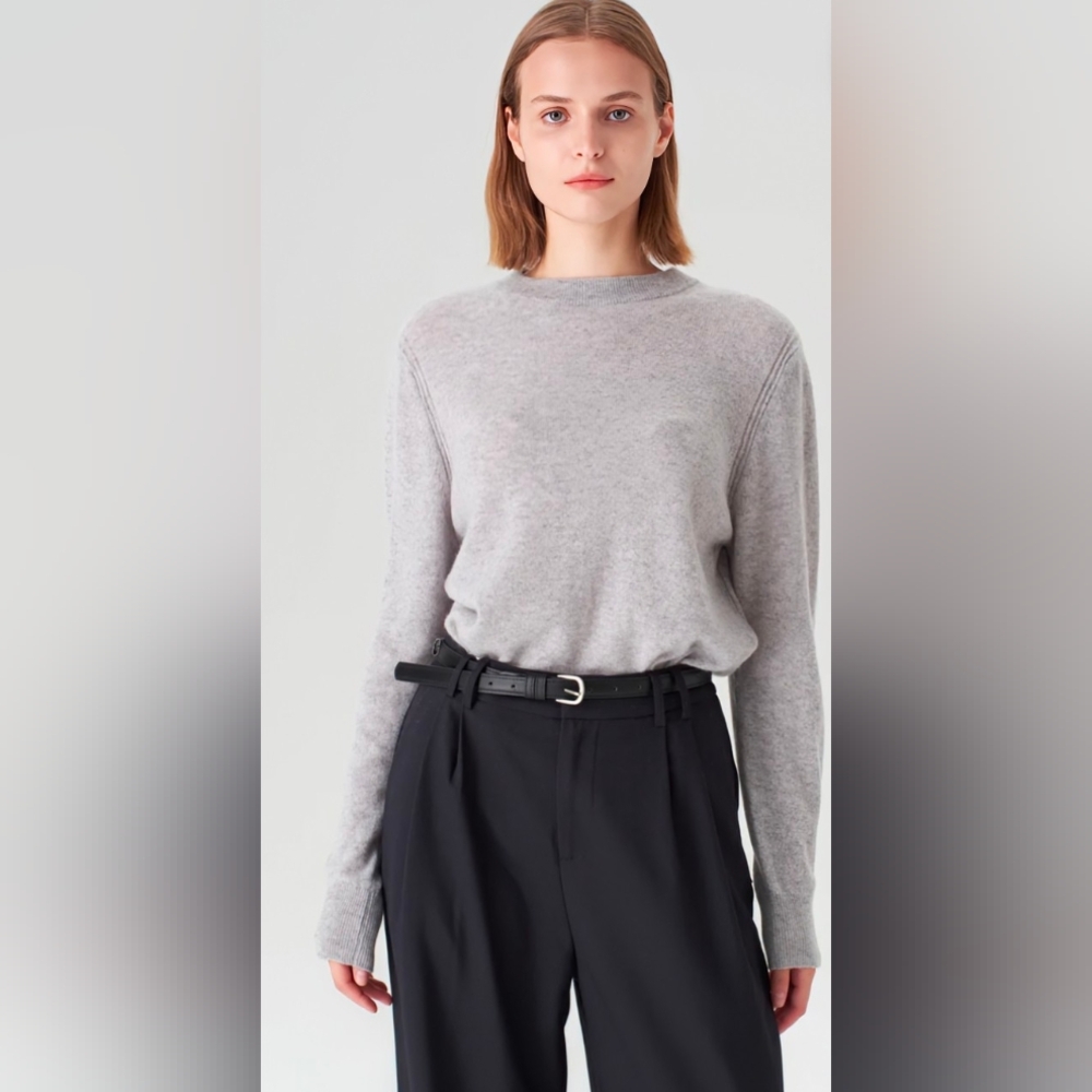 Pissenlit • Crewneck Cashmere Sweater in Grey Size Medium